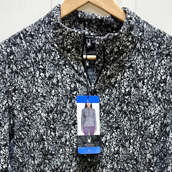 New Spyder Fleece Active Pullover Women's Size L Half Zip Thumbhole Slits Soft - Picture 2 of 16